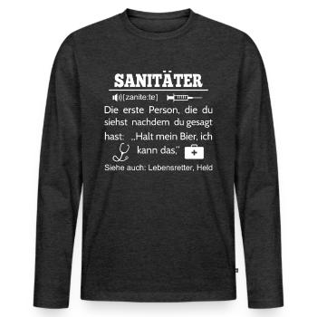 Paramedic definition - Men's Premium Organic Long Sleeve Shirt - heather anthracite - Front - Nico (187cm)