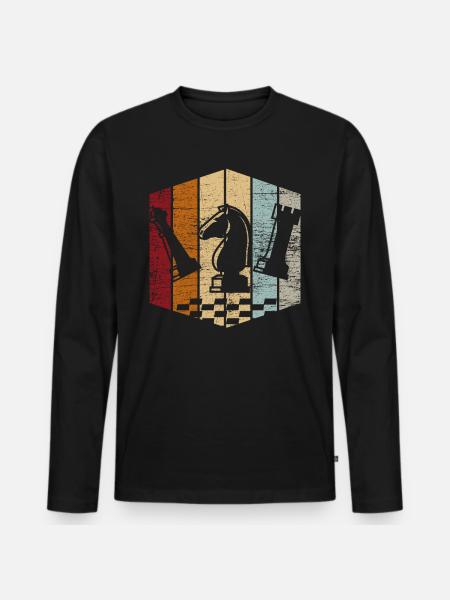 échecs - T-shirt manches longues Premium bio Homme - noir