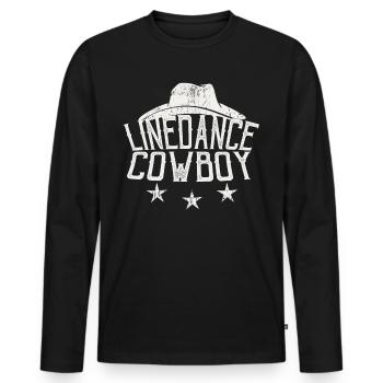 Linedance Cowboy Linedancer cadeau - T-shirt manches longues Premium bio Homme - noir - Devant - Nico (187cm)