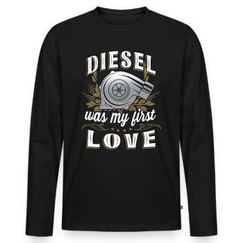 Diesel était mon premier amour - T-shirt manches longues Premium bio Homme - noir - Devant - Nico (187cm)