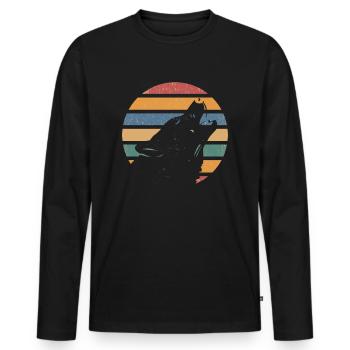 Restez Wild Wolf Nature Wilderness - T-shirt manches longues Premium bio Homme - noir - Devant - Nico (187cm)