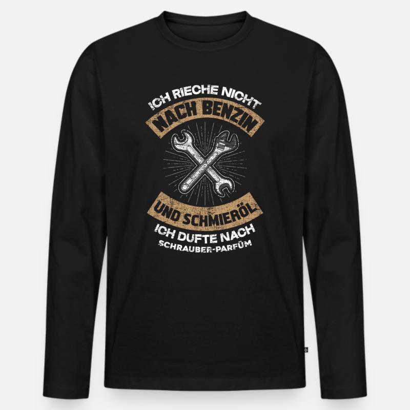Mechaniker Parfüm - Männer Premium Bio Langarmshirt - Schwarz