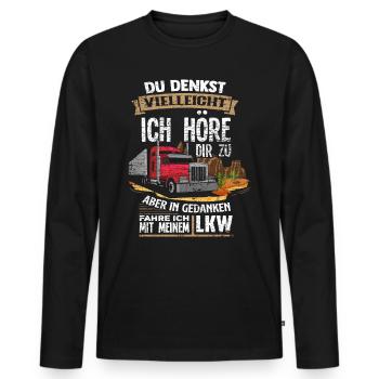 LKW-Fahrer - Männer Premium Bio Langarmshirt - Schwarz - Vorne - Nico (187cm)