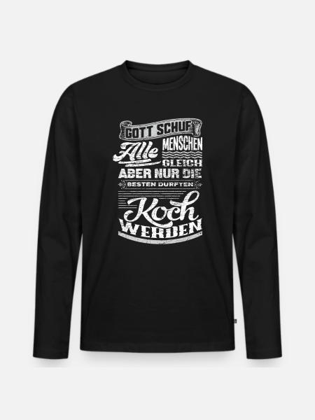 Koch Gott - Männer Premium Bio Langarmshirt - Schwarz