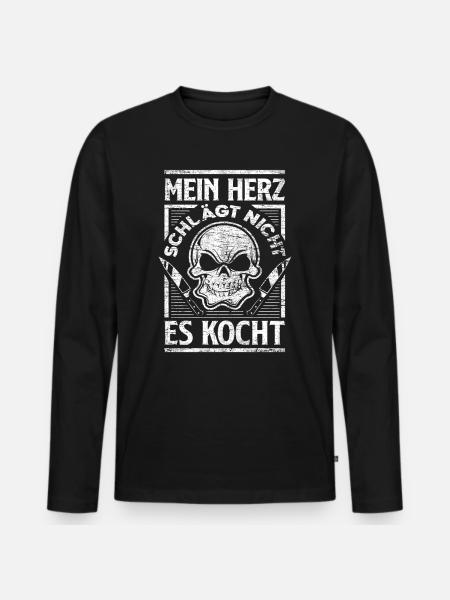 Koch - Männer Premium Bio Langarmshirt - Schwarz