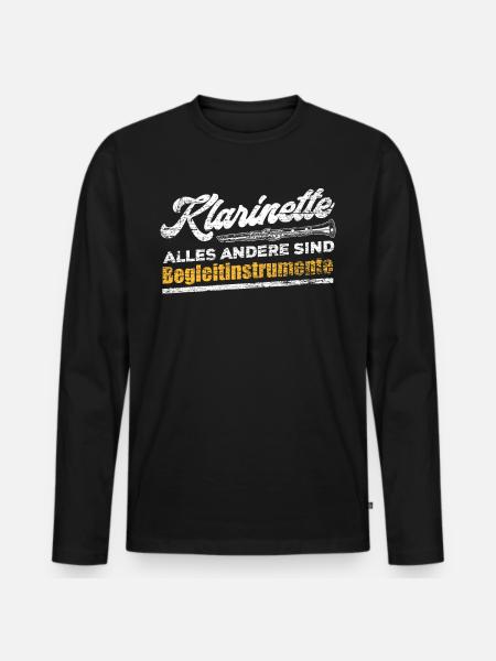Klarinette - Männer Premium Bio Langarmshirt - Schwarz