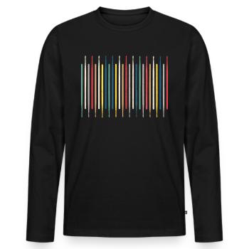 Schlagzeug Drumsticks - Männer Premium Bio Langarmshirt - Schwarz - Vorne - Nico (187cm)
