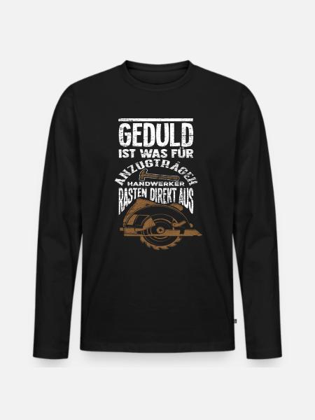 Zimmerer Handwerker - Männer Premium Bio Langarmshirt - Schwarz