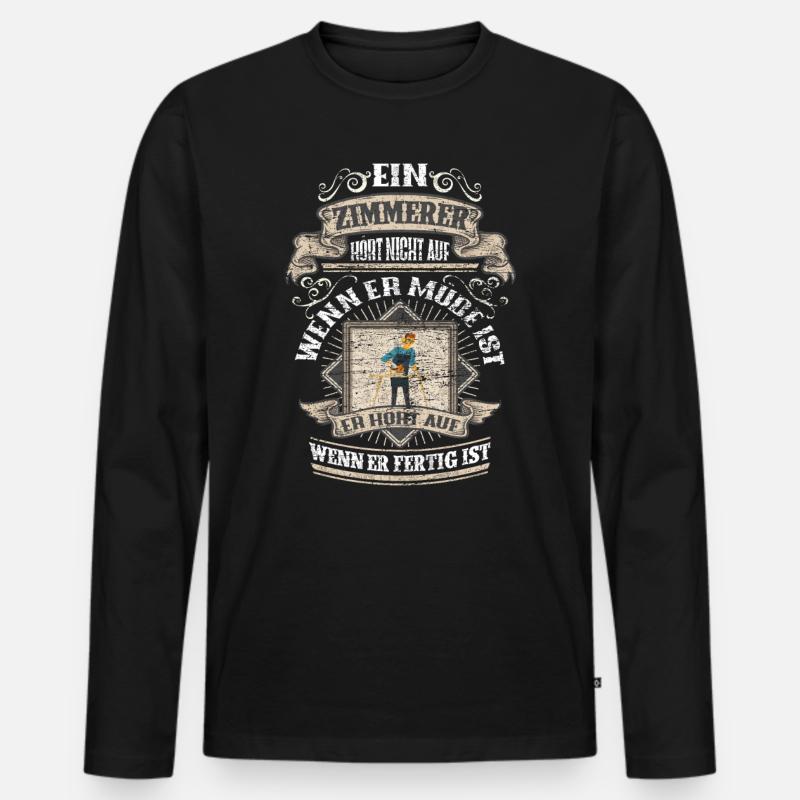 Zimmerer - Männer Premium Bio Langarmshirt - Schwarz