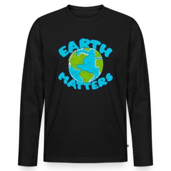 Climate environmental protection - Men's Premium Organic Long Sleeve Shirt - black - Front - Nico (187cm)