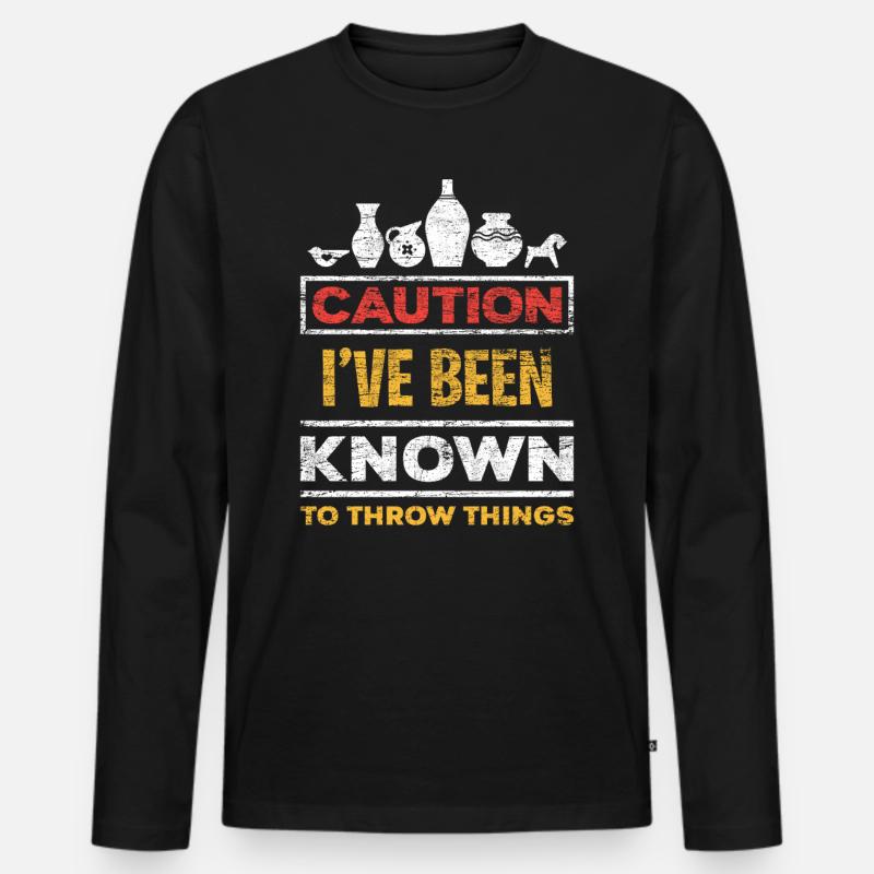 Töpfern Werfen - Männer Premium Bio Langarmshirt - Schwarz