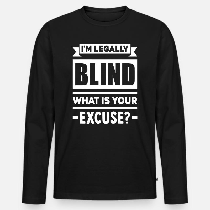 Blind Blinder - Männer Premium Bio Langarmshirt - Schwarz