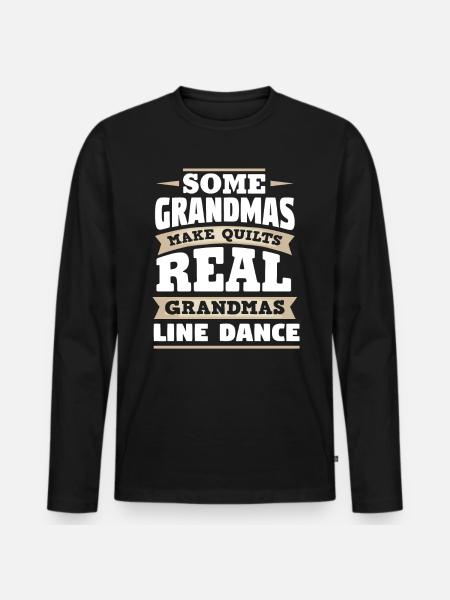 Line Dance Großmutter - Männer Premium Bio Langarmshirt - Schwarz