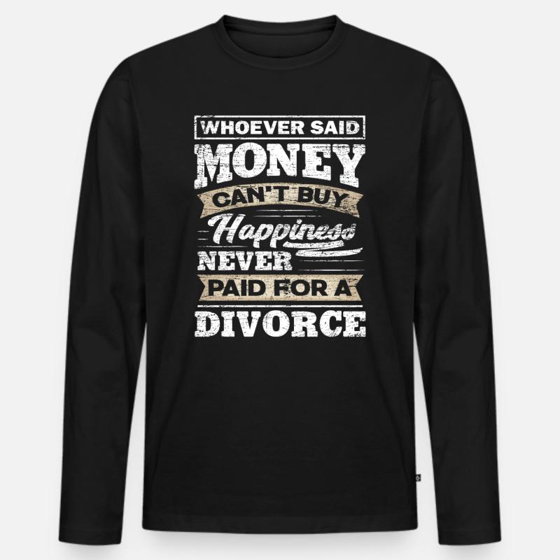 Scheidung Geld - Männer Premium Bio Langarmshirt - Schwarz