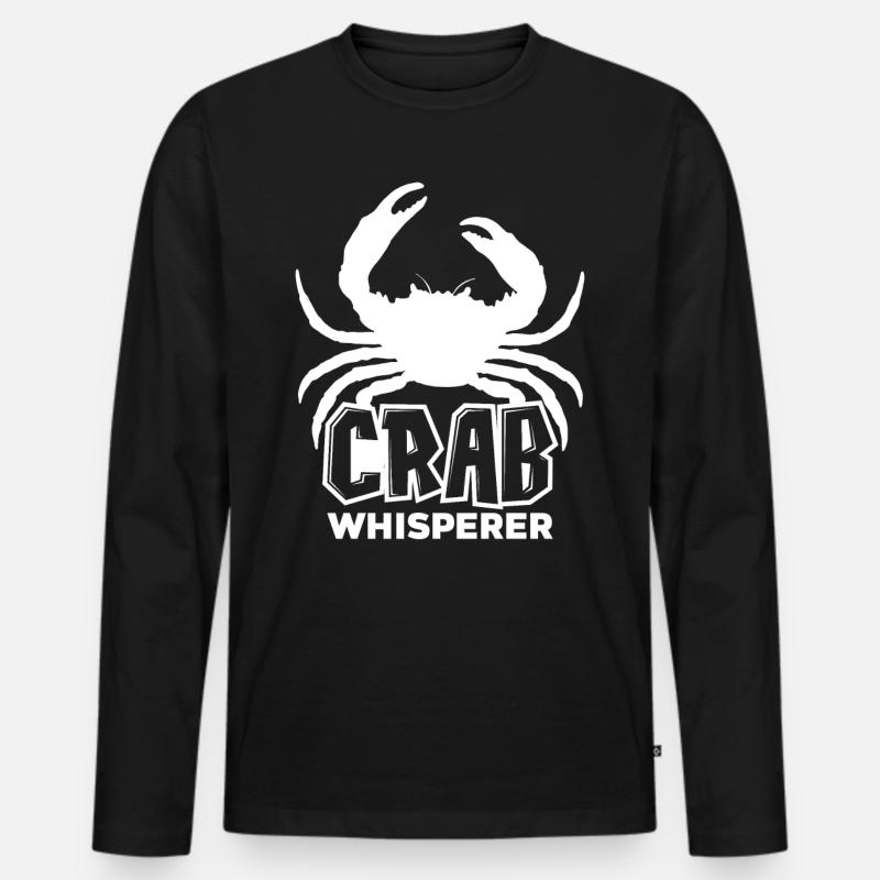 Krabbe - Männer Premium Bio Langarmshirt - Schwarz