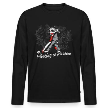 Tango La danse est passion couple de danse - T-shirt manches longues Premium bio Homme - noir - Devant - Nico (187cm)