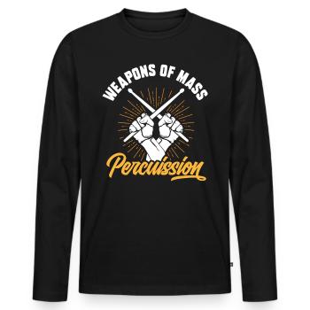 Drum drum - Men's Premium Organic Long Sleeve Shirt - black - Front - Nico (187cm)