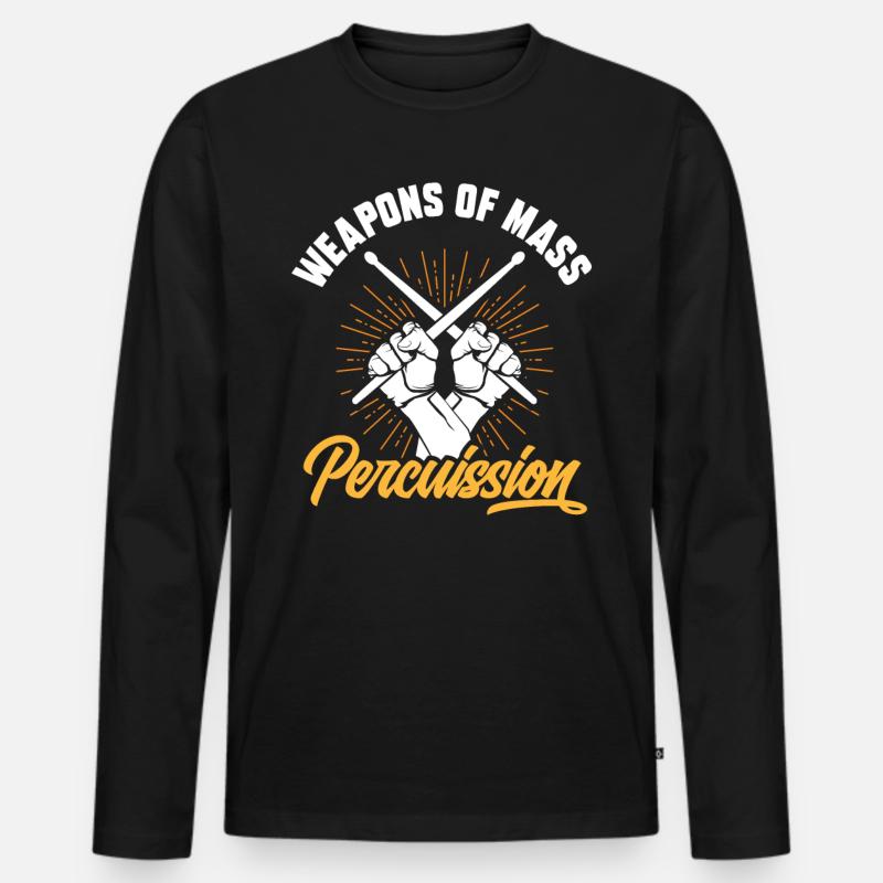 Schlagzeug Trommel - Männer Premium Bio Langarmshirt - Schwarz