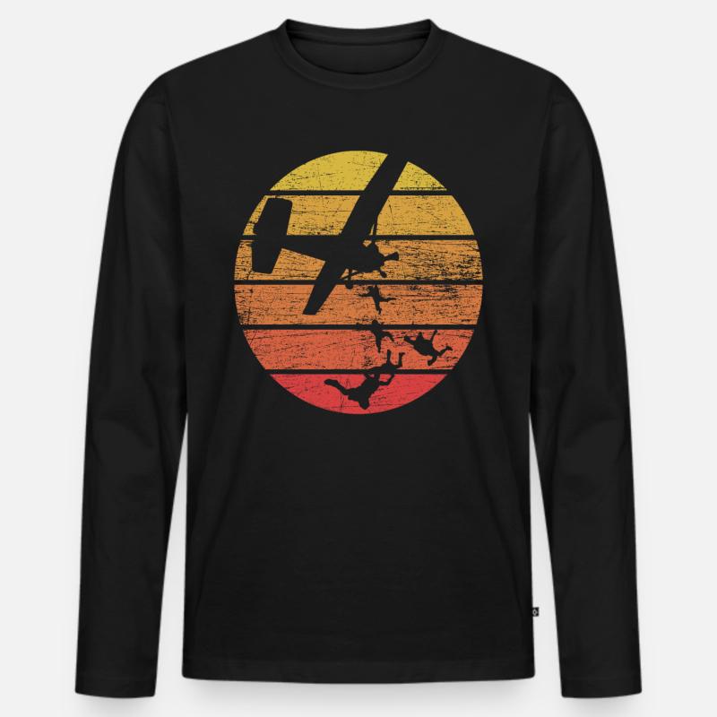 Fallschirmspringen - Männer Premium Bio Langarmshirt - Schwarz
