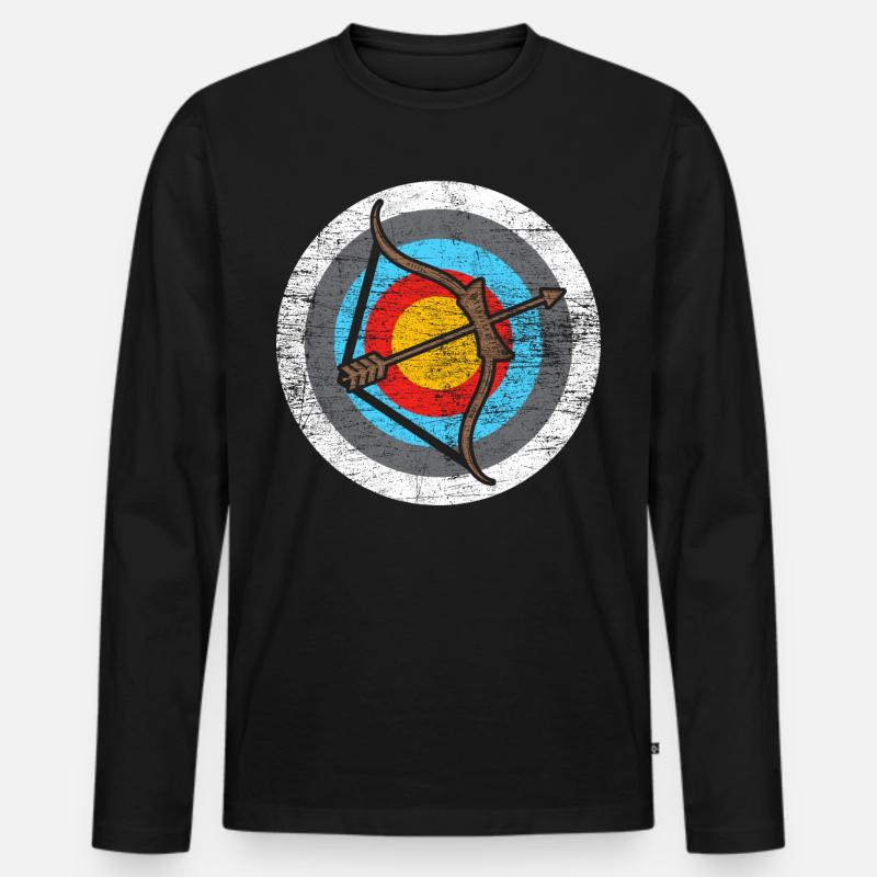 Bogenschießen - Männer Premium Bio Langarmshirt - Schwarz