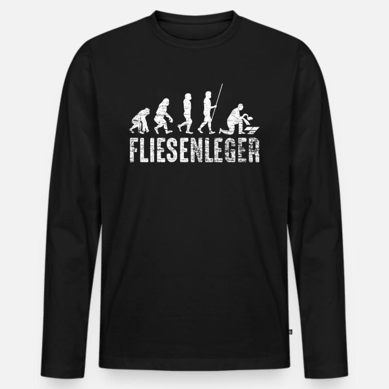 Fliesenleger - Männer Premium Bio Langarmshirt - Schwarz