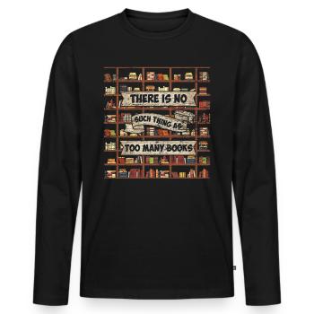 Buch - Männer Premium Bio Langarmshirt - Schwarz - Vorne - Nico (187cm)