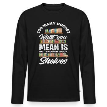 Buch - Männer Premium Bio Langarmshirt - Schwarz - Vorne - Nico (187cm)
