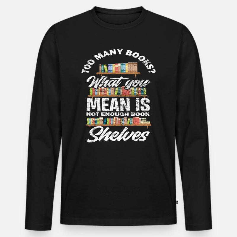 Buch - Männer Premium Bio Langarmshirt - Schwarz