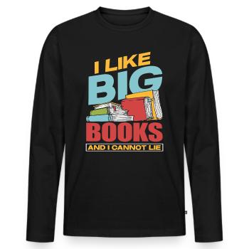 Buch - Männer Premium Bio Langarmshirt - Schwarz - Vorne - Nico (187cm)