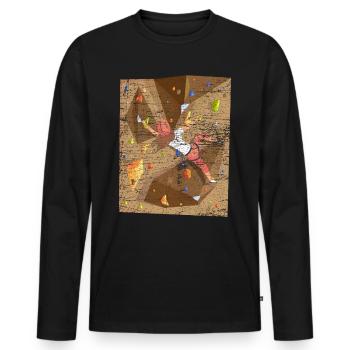 Climbing climbing wall - Men's Premium Organic Long Sleeve Shirt - black - Front - Nico (187cm)