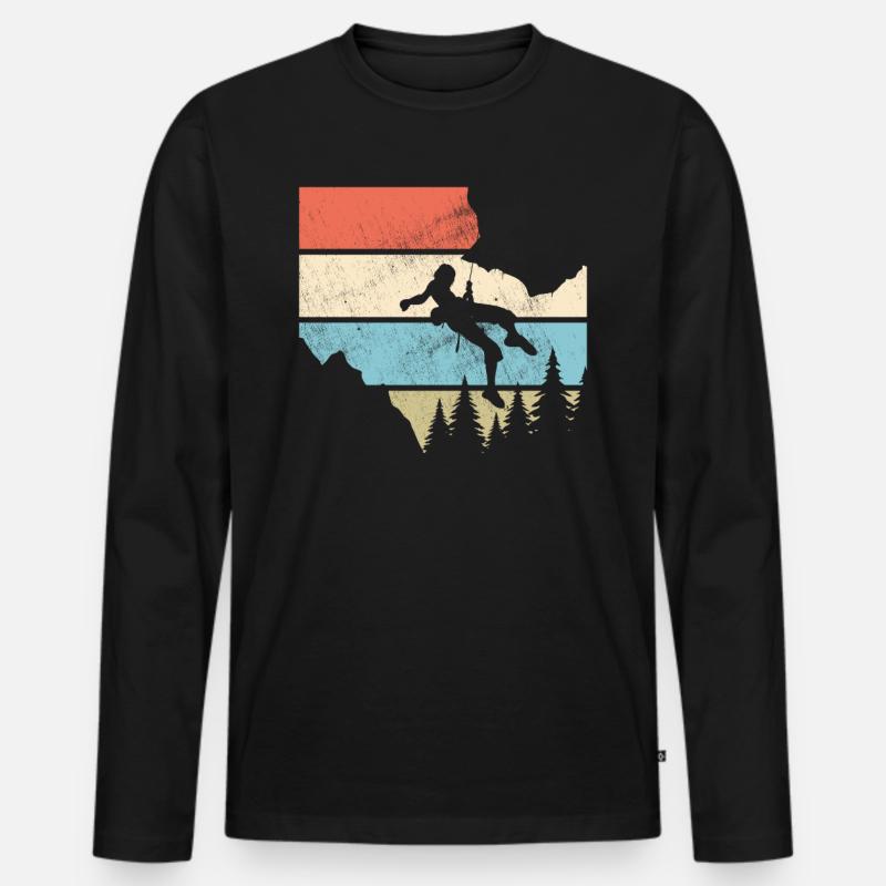 Klettern - Männer Premium Bio Langarmshirt - Schwarz