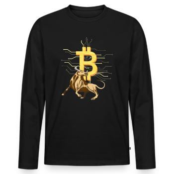 Bitcoin bull cryptocurrency - Men's Premium Organic Long Sleeve Shirt - black - Front - Nico (187cm)