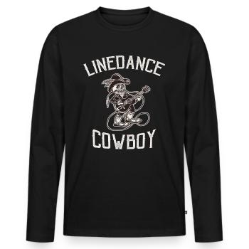 Linedance Cowboy Western Skelett Tänzer - Männer Premium Bio Langarmshirt - Schwarz - Vorne - Nico (187cm)
