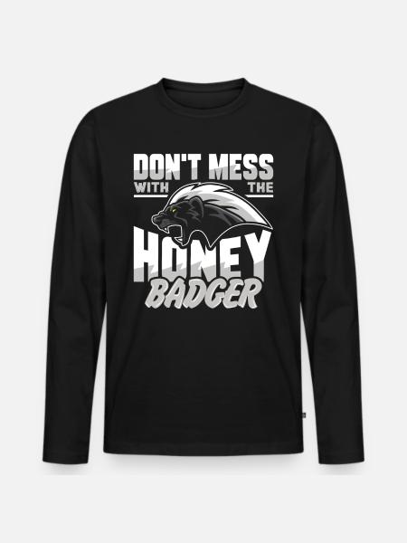 honey badger - Men's Premium Organic Long Sleeve Shirt - black