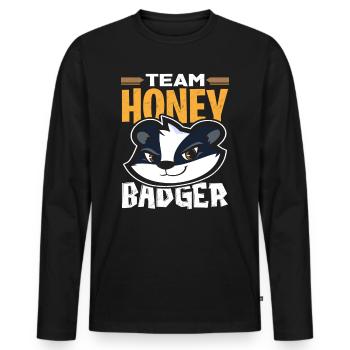 honey badger - Men's Premium Organic Long Sleeve Shirt - black - Front - Nico (187cm)