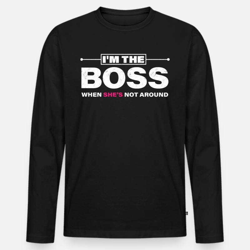 Mann Frau Lustiger Spruch - Männer Premium Bio Langarmshirt - Schwarz