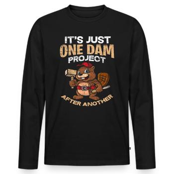 Biber - Männer Premium Bio Langarmshirt - Schwarz - Vorne - Nico (187cm)