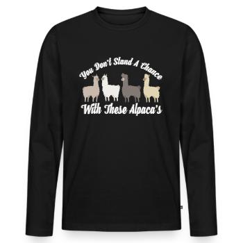 Alpakas Alpakas Alpakas Alpakas - Männer Premium Bio Langarmshirt - Schwarz - Vorne - Nico (187cm)