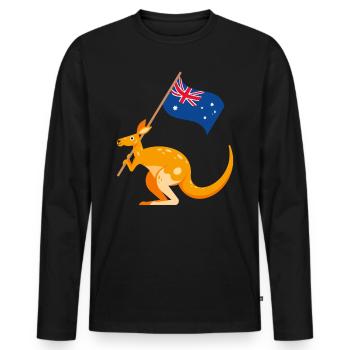 Australien Tag - Männer Premium Bio Langarmshirt - Schwarz - Vorne - Nico (187cm)