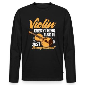 Violin orchestra - Men's Premium Organic Long Sleeve Shirt - black - Front - Nico (187cm)
