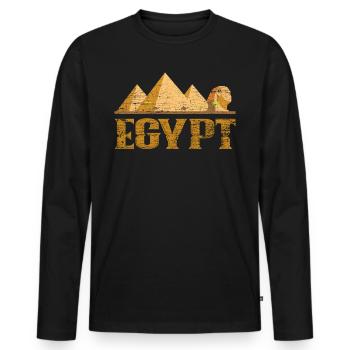 Pyramides d'Egypte - T-shirt manches longues Premium bio Homme - noir - Devant - Nico (187cm)