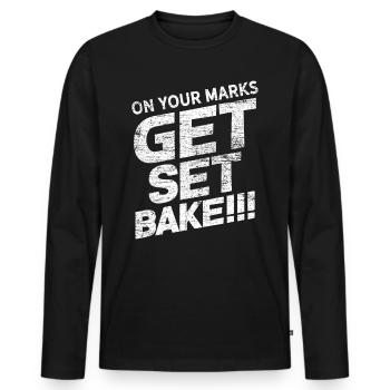 Bake pastries - Men's Premium Organic Long Sleeve Shirt - black - Front - Nico (187cm)