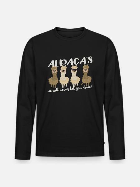 alpaca - Men's Premium Organic Long Sleeve Shirt - black