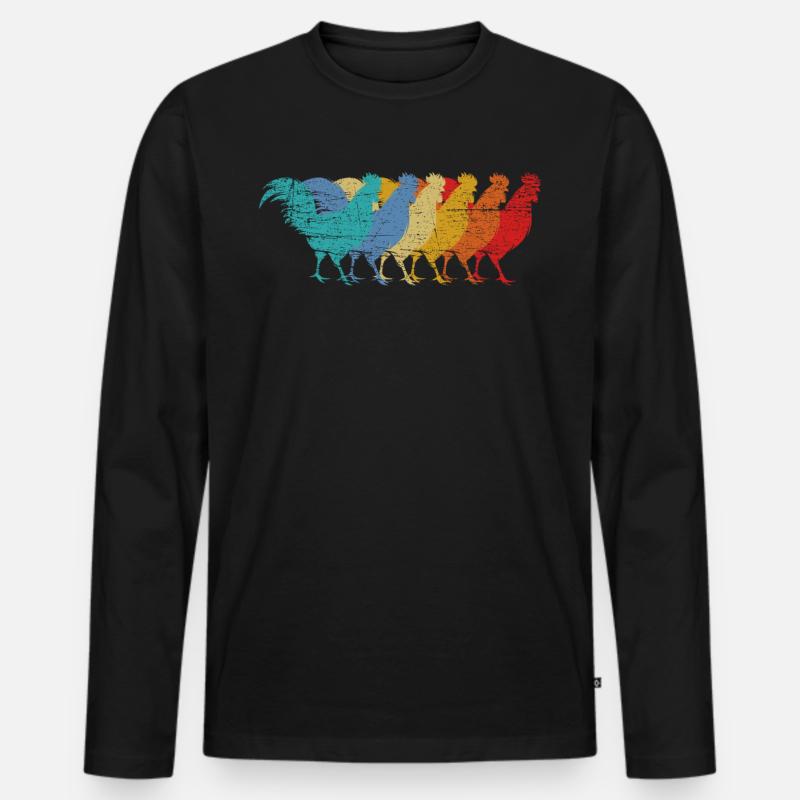 Huhn Hühner - Männer Premium Bio Langarmshirt - Schwarz