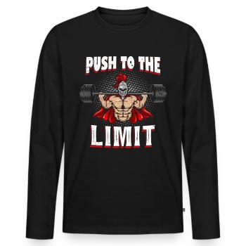 Bodybuilder poids disant motivation - T-shirt manches longues Premium bio Homme - noir - Devant - Nico (187cm)