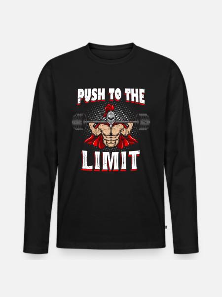 Weight bodybuilder saying motivation - Men's Premium Organic Long Sleeve Shirt - black