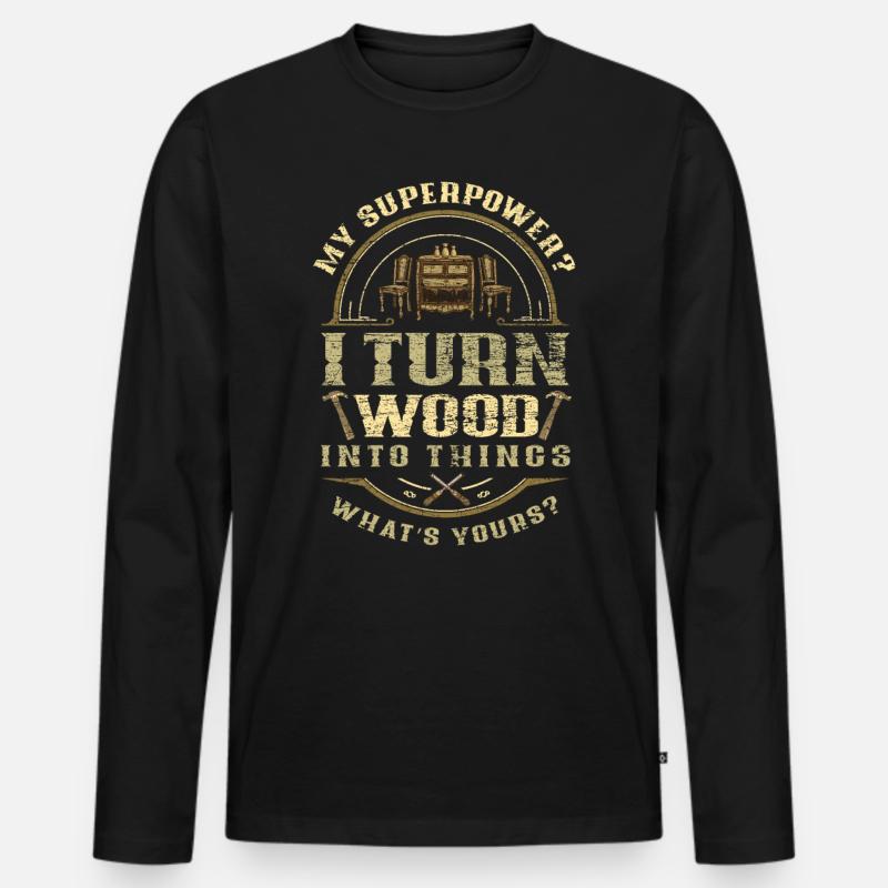 Schreiner Möbelbauer - Männer Premium Bio Langarmshirt - Schwarz