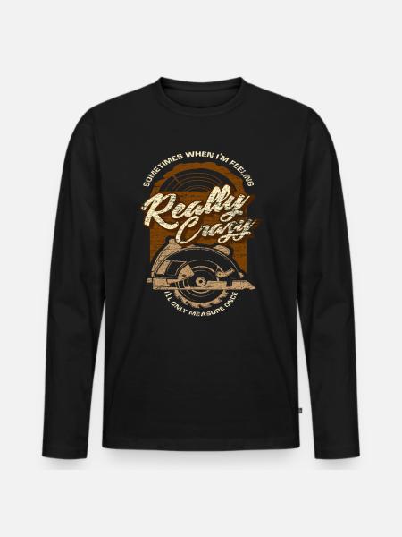 Carpenter circular saw - Men's Premium Organic Long Sleeve Shirt - black
