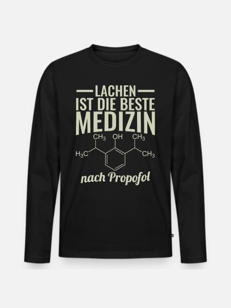 Sarkasmus Propofol Strukturformel - Männer Premium Bio Langarmshirt - Schwarz