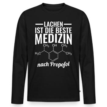 Anästhesie Anästhesist Strukturformel Propofol - Männer Premium Bio Langarmshirt - Schwarz - Vorne - Nico (187cm)